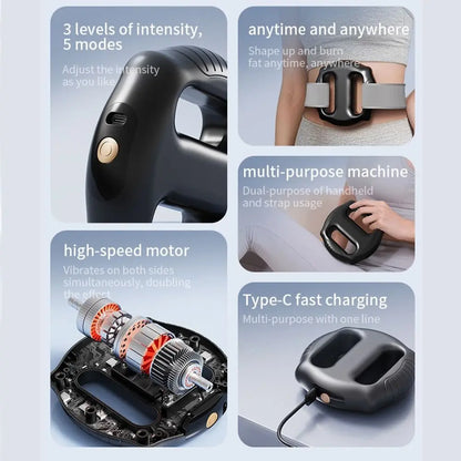Hot Compress Electric Fascia Ring Portable Adjustable Speed Electric Body Slimming Machine USB Charging Vibration Function