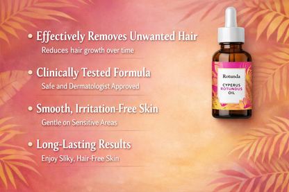 Natural Cyperus Rotundus hair removal oil for smoother skin and reduced hair growth